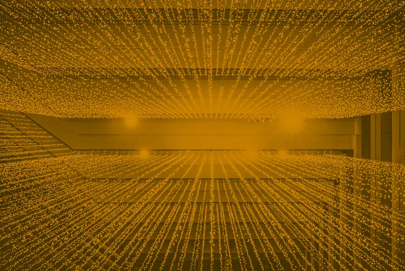 lights shining in yellow